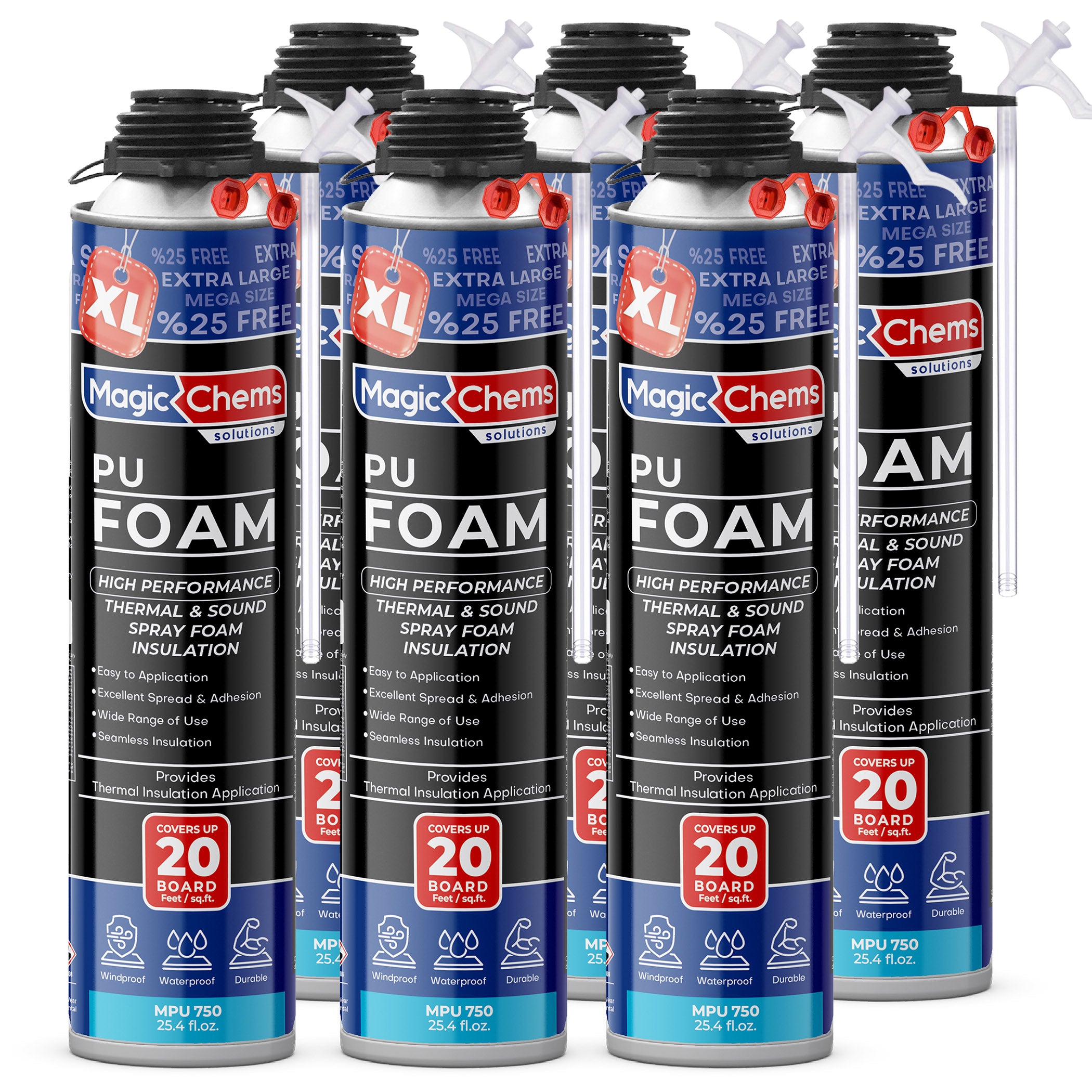 Spray Foam Insulation Can (6 Pack-25.4 oz)