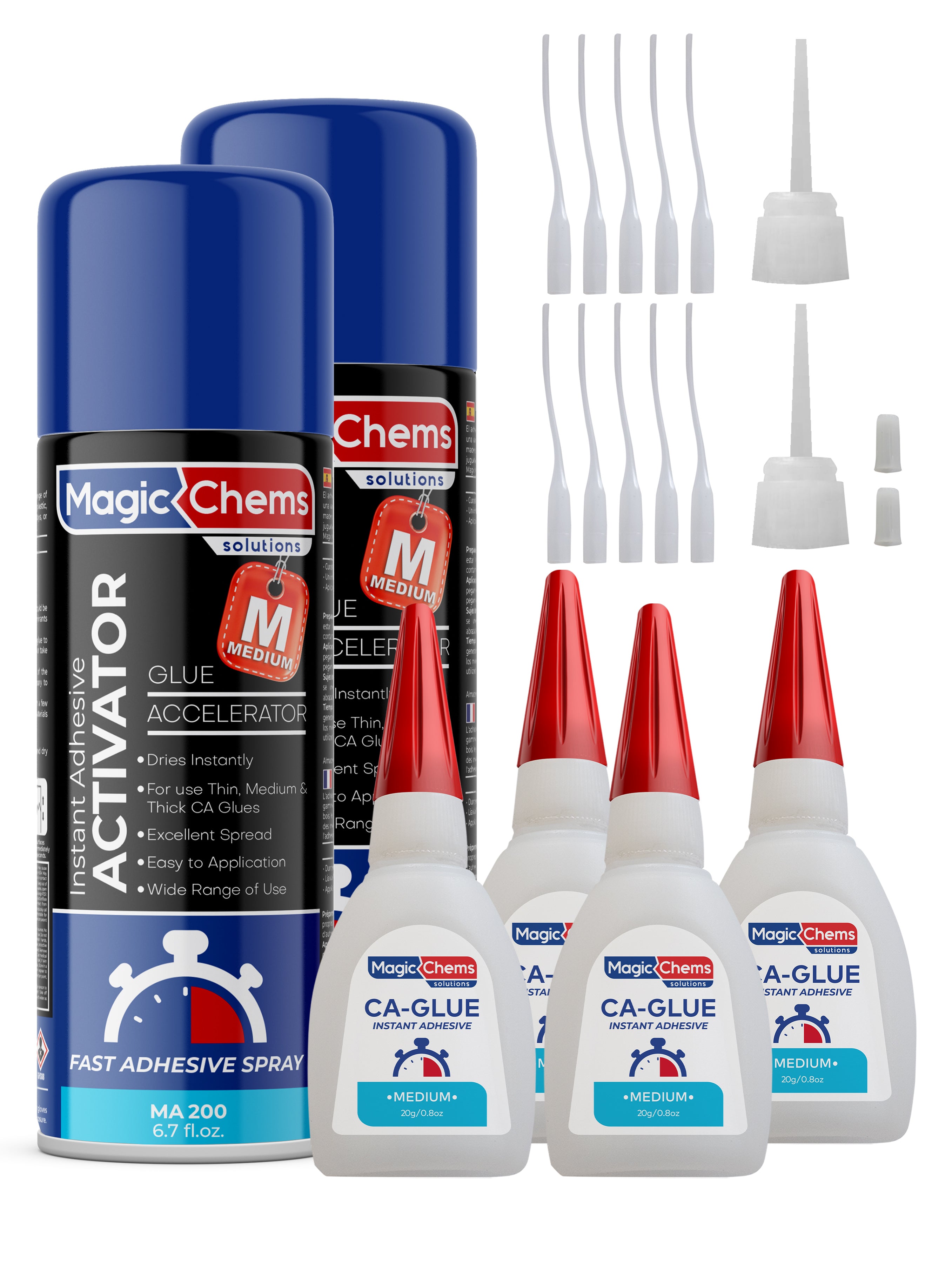 CA Glue with Activator (4 x 0.8 oz + 2 x 6.7 fl oz)