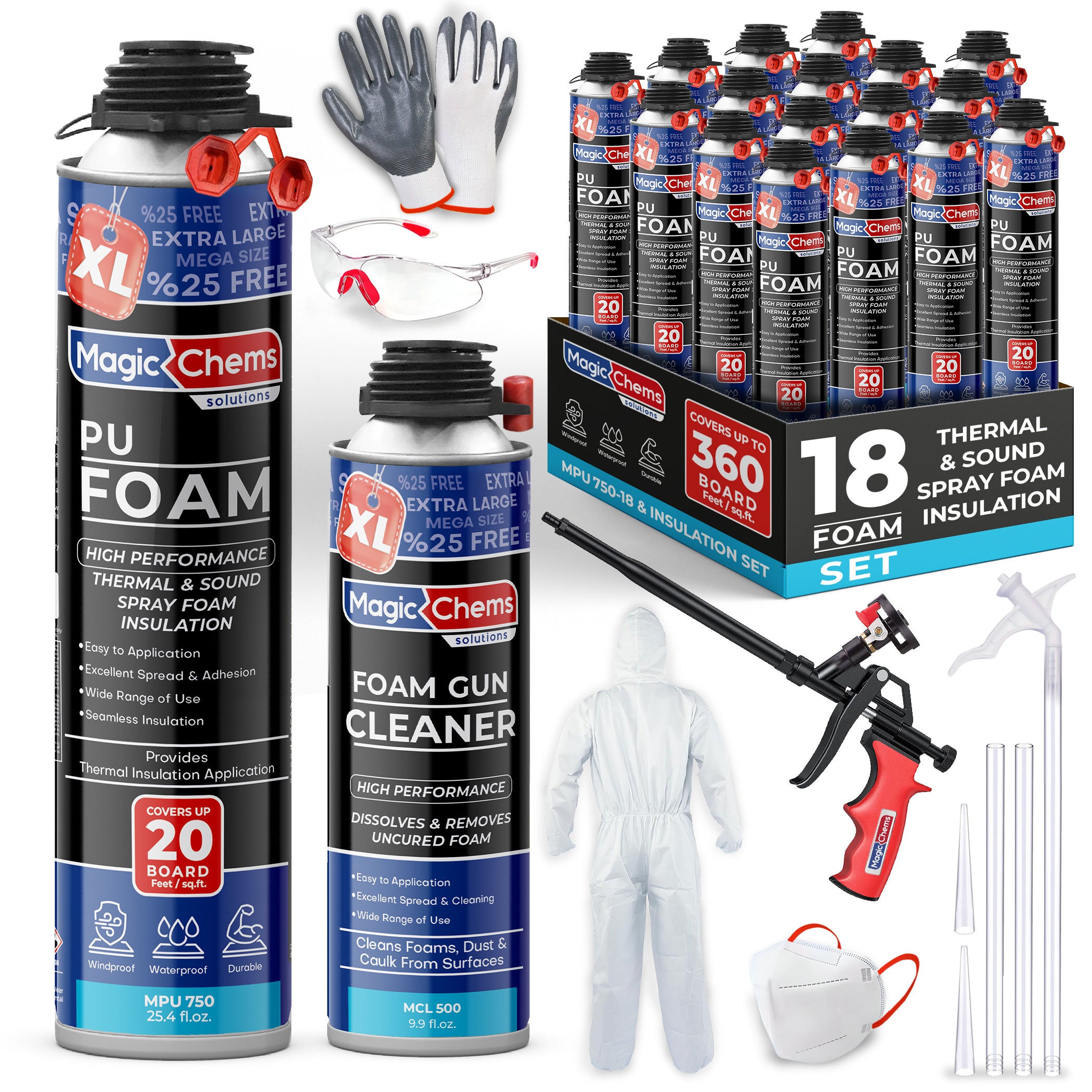 Spray Foam Insulation Kit (18 Pack-25.4 oz)