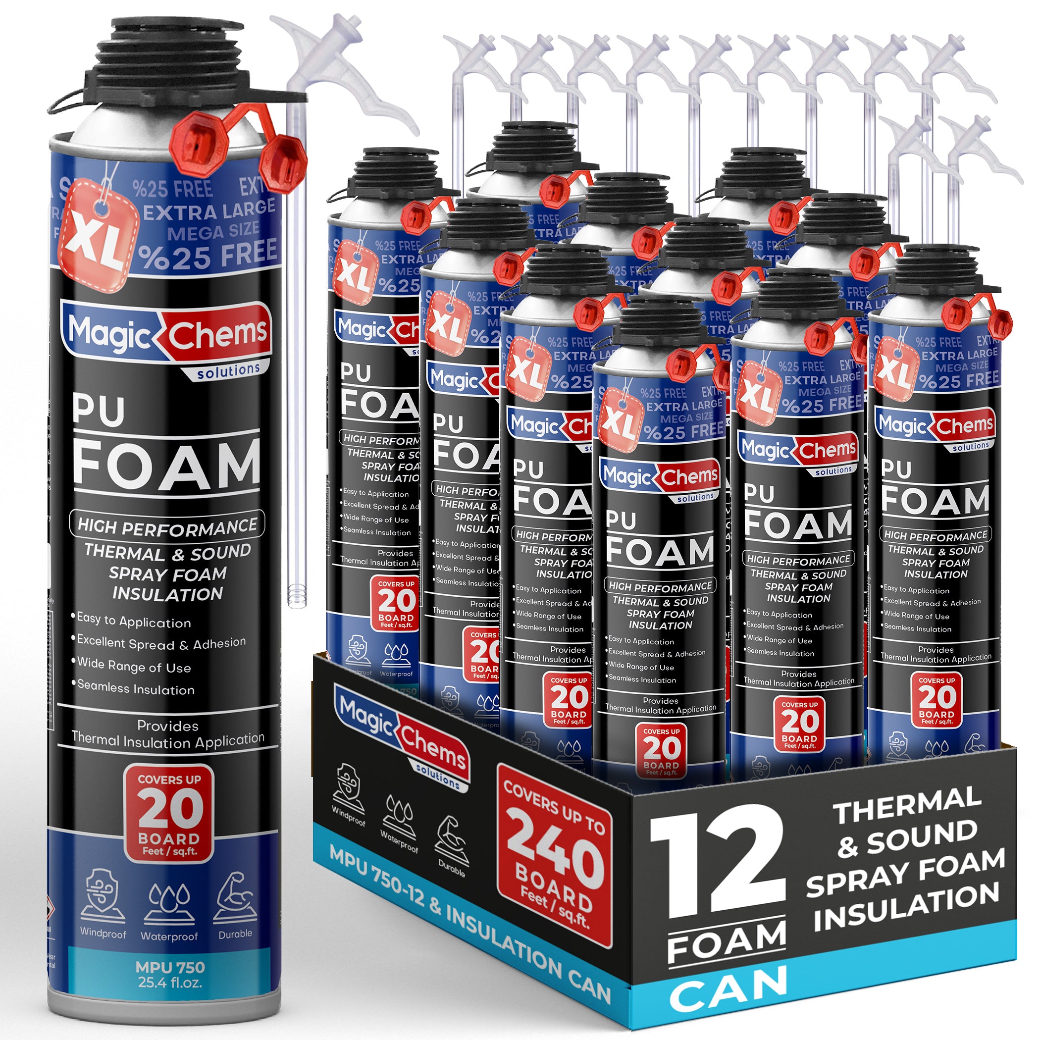 Spray Foam Insulation Can (12 Pack-25.4 oz)
