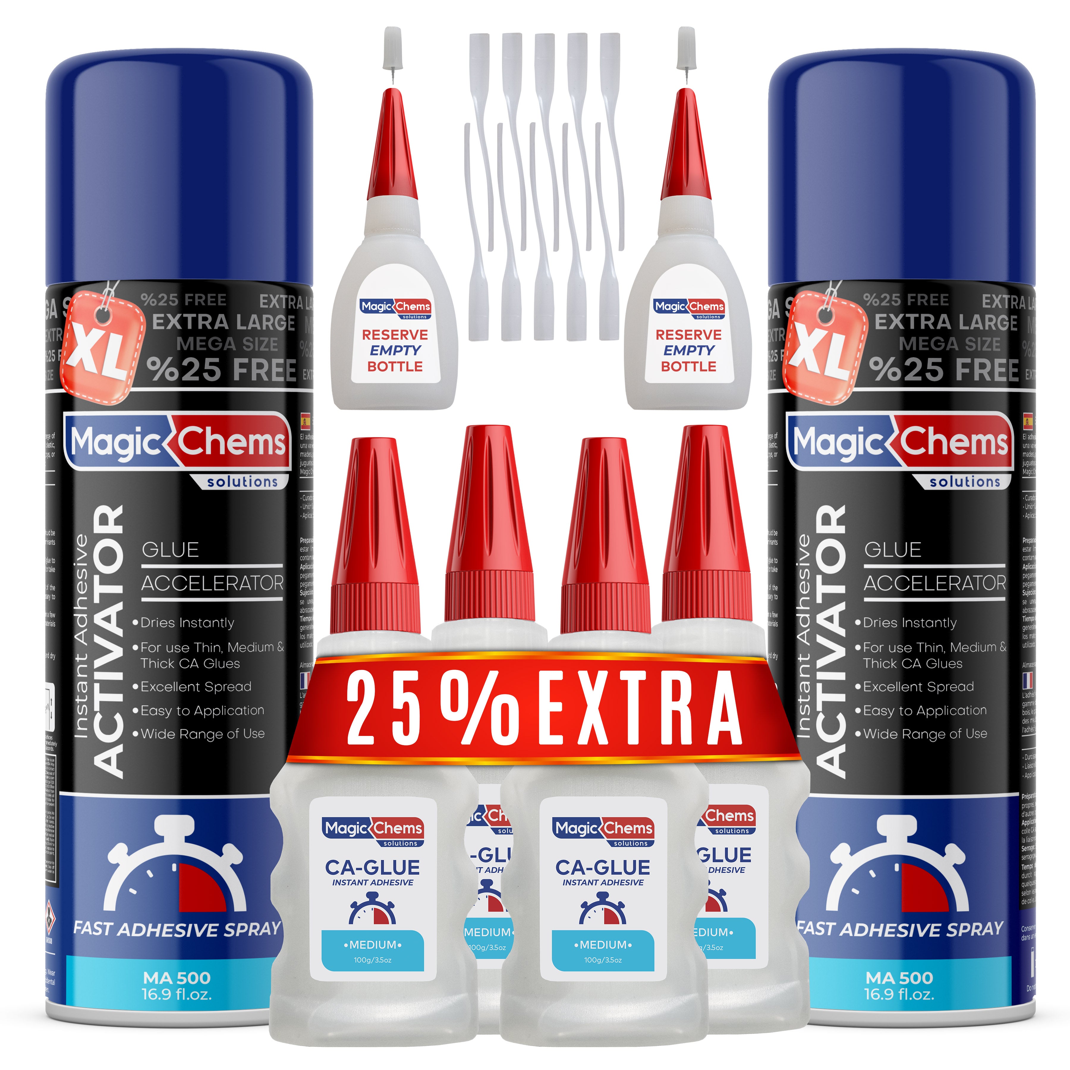 CA Glue with Activator (4 x 3.5 oz + 2 x 16.9 fl oz)
