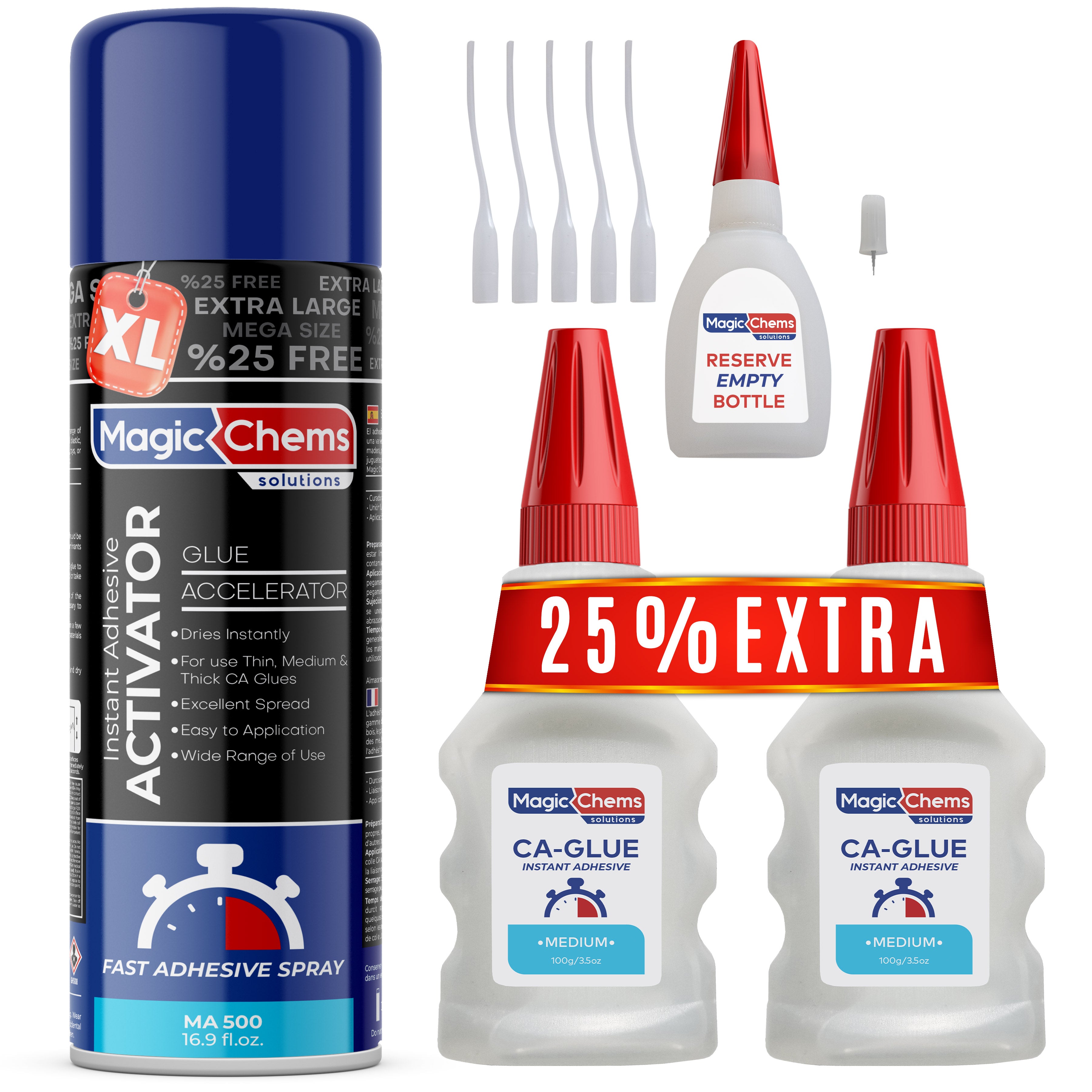 CA Glue with Activator (2 x 3.5 oz + 16.9 fl oz)