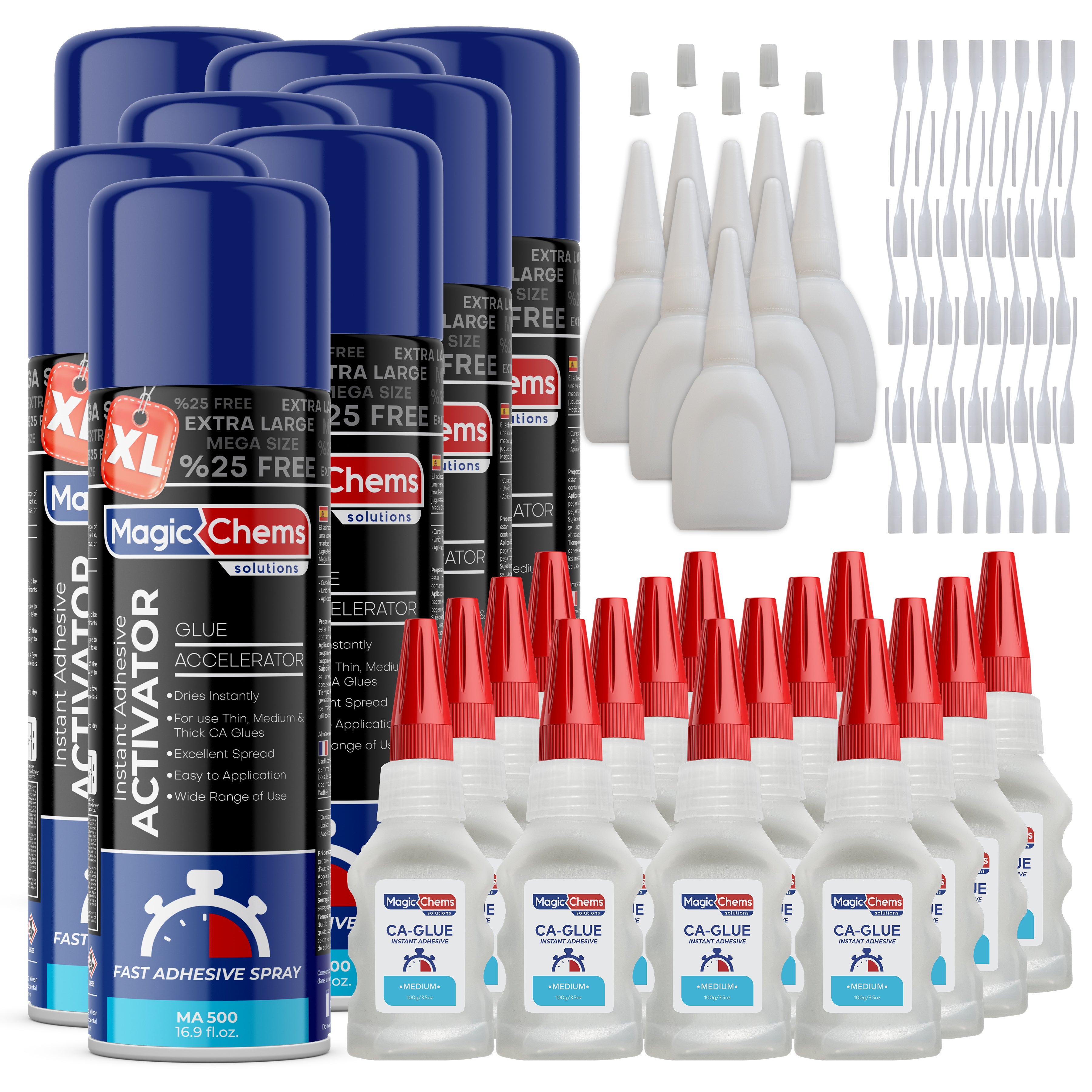 CA Glue with Activator (16 x 3.5 oz + 8 x 16.9 fl oz)