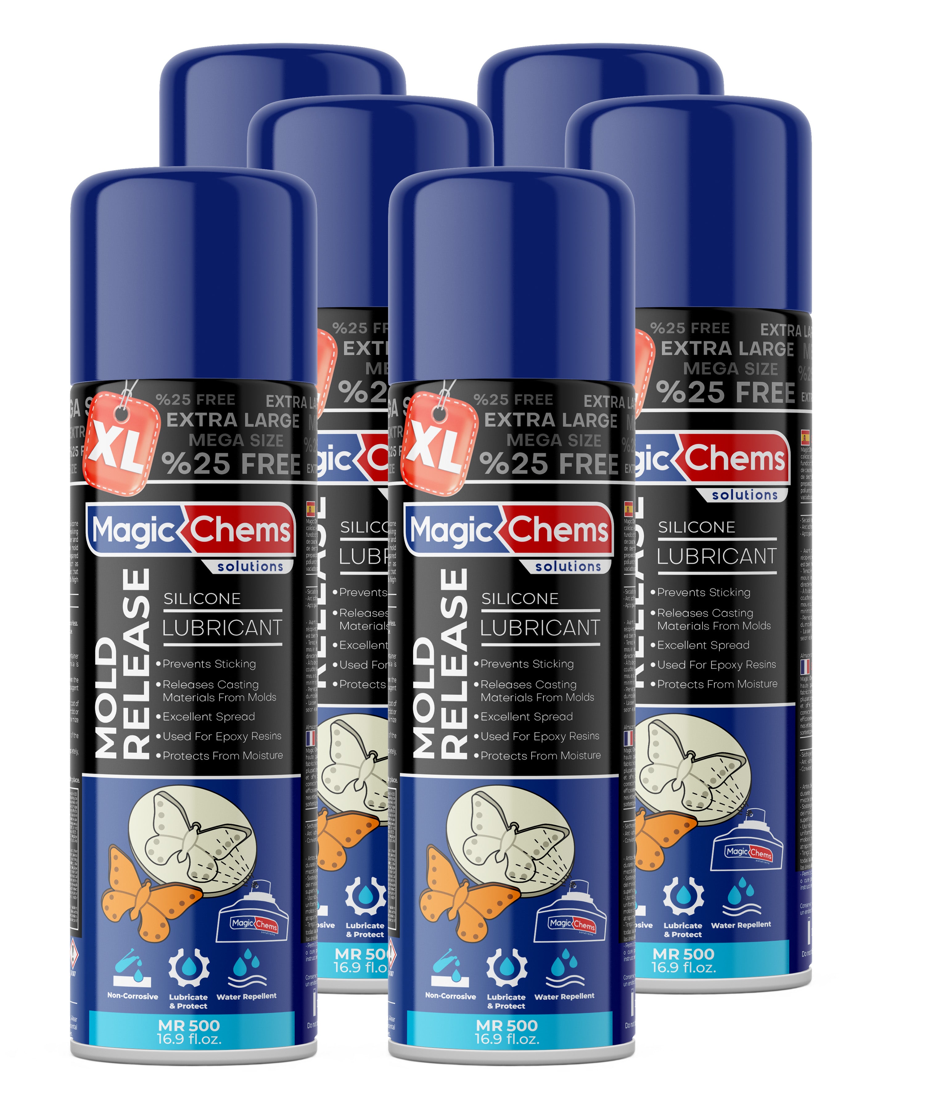 Silicone Mold Release Spray (6x16.9 fl oz/500ml)