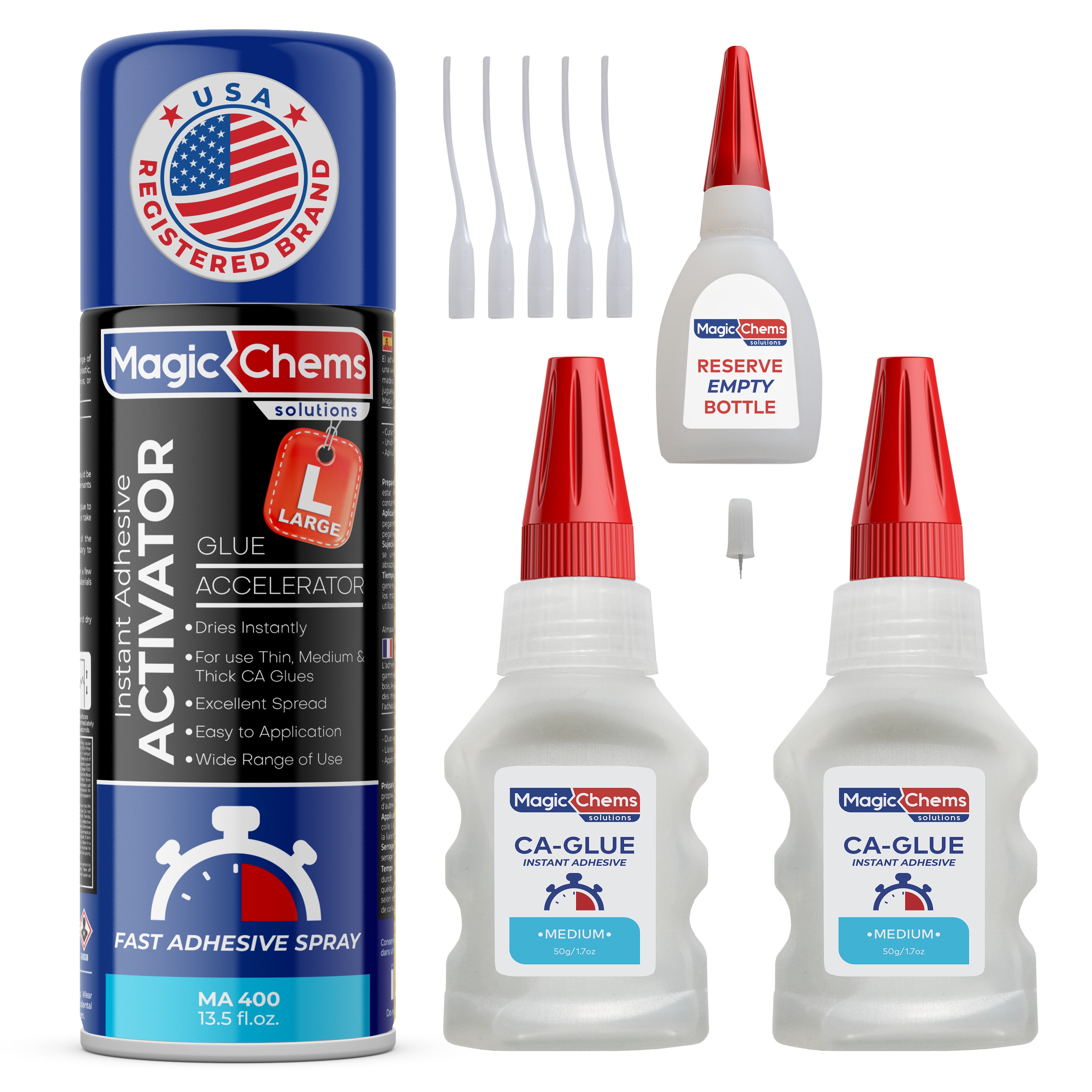 CA Glue with Activator (2 x 1.7 oz + 13.5 fl oz)
