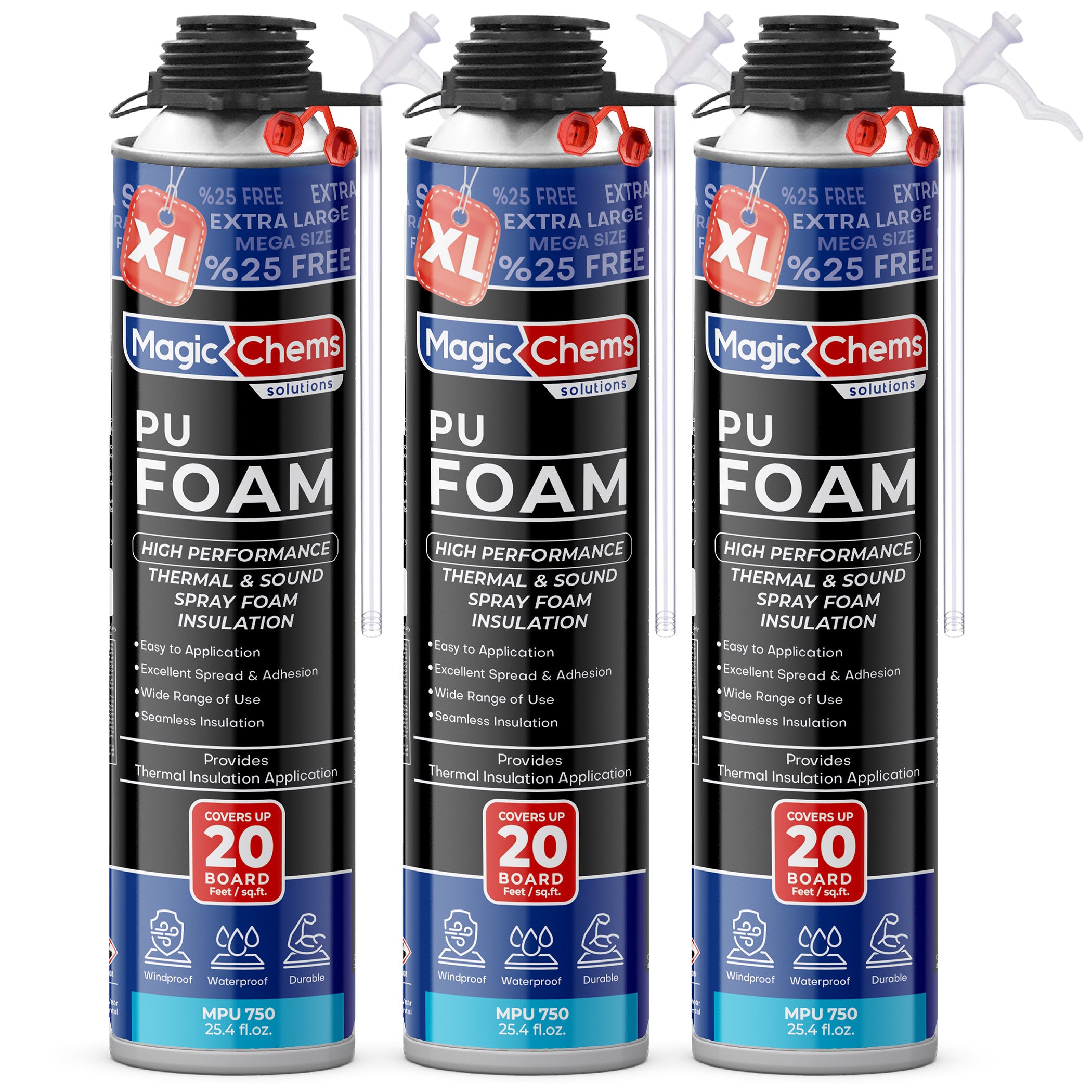 Spray Foam Insulation Can (3 Pack-25.4 oz)