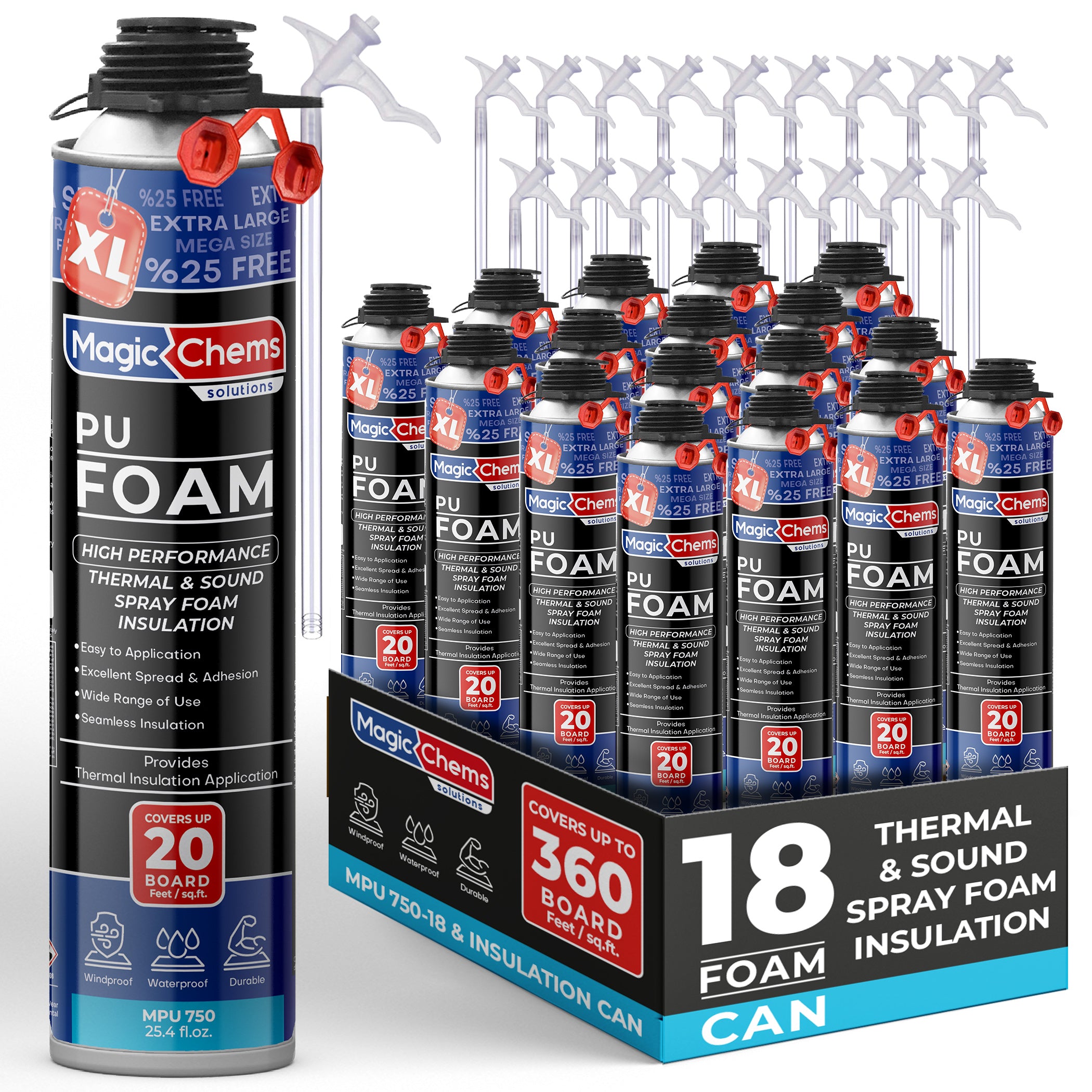 Spray Foam Insulation Can (18 Pack-25.4 oz)