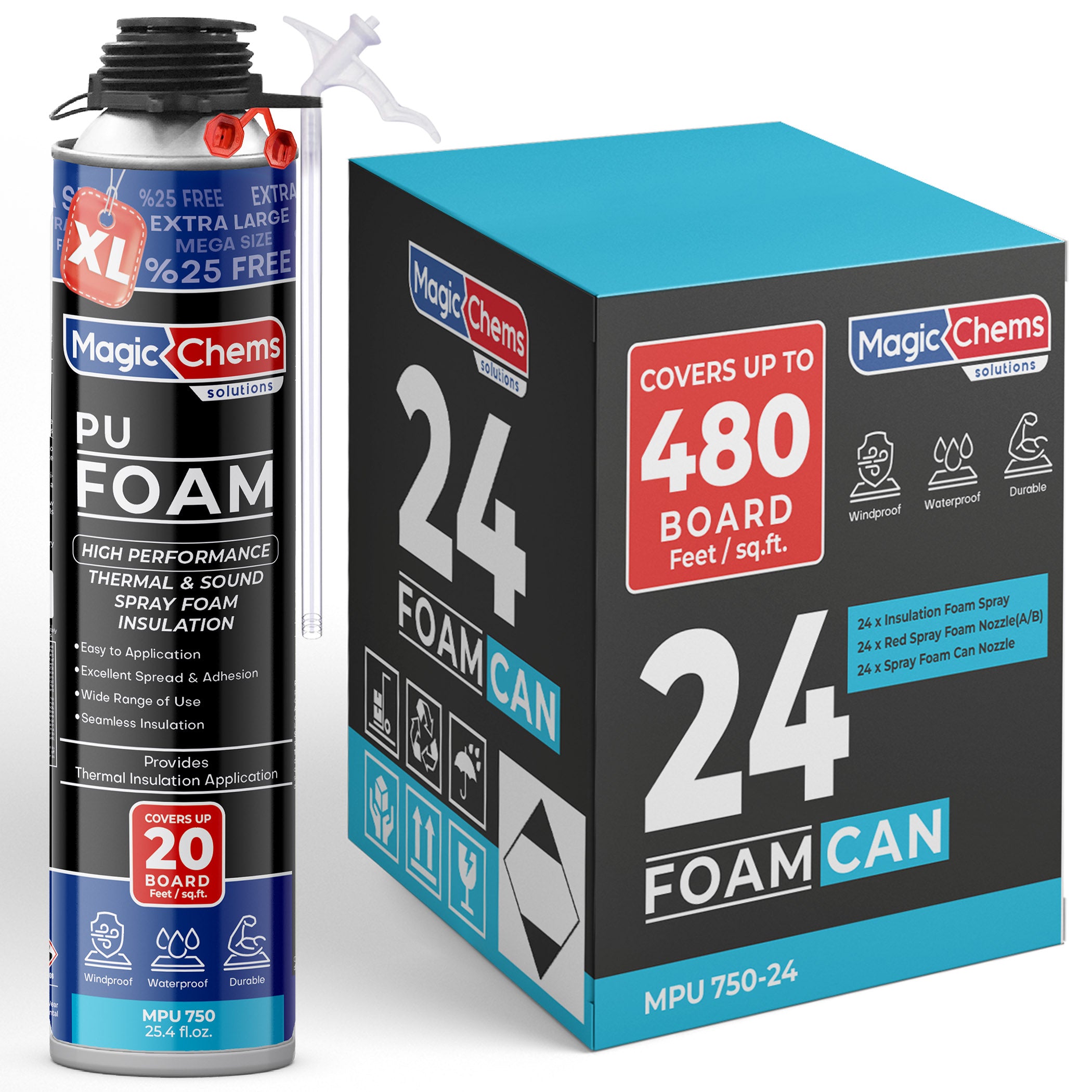 Spray Foam Insulation Can (24 Pack-25.4 oz)