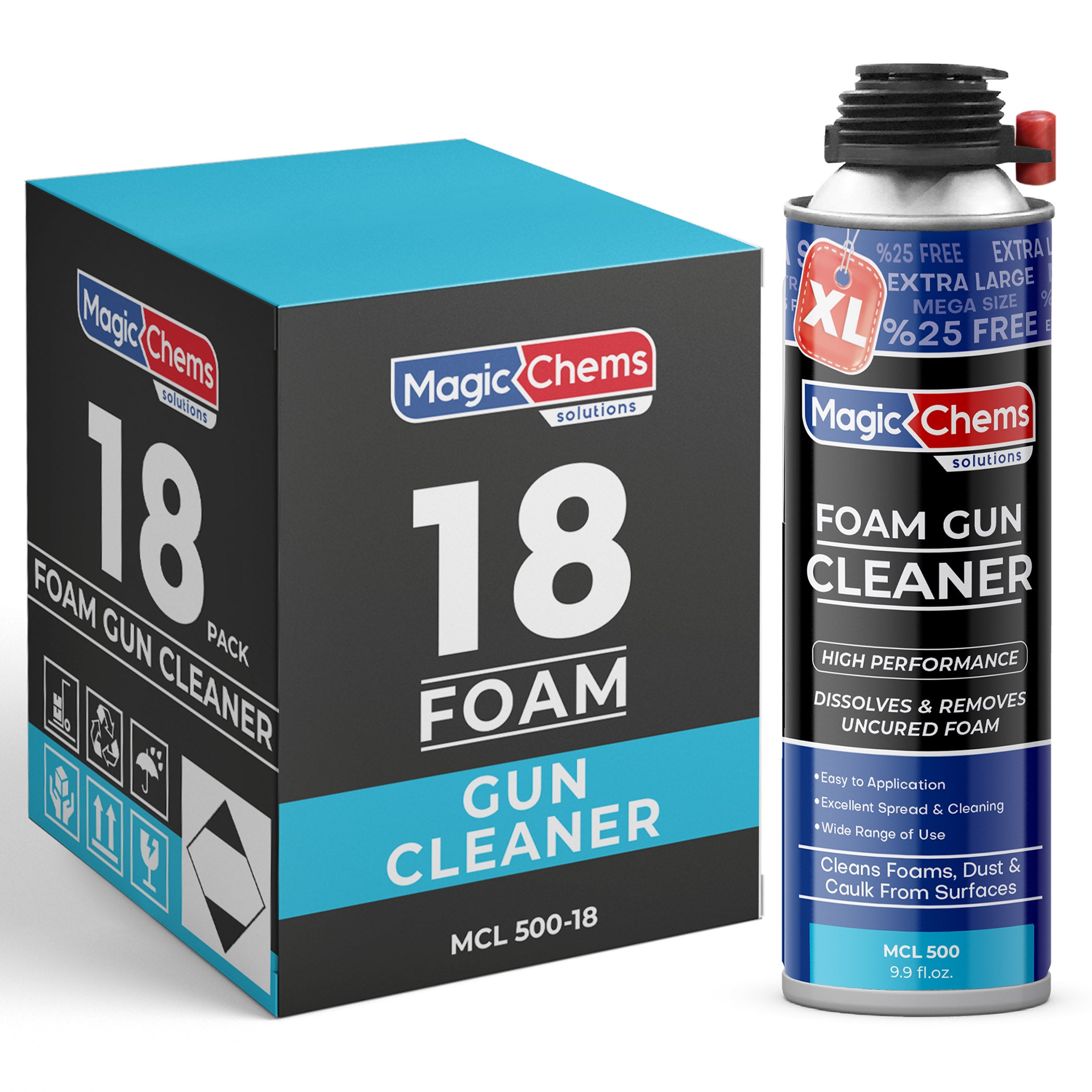 Spray Foam Cleaner (18 x 9.9oz) Foam Gun Cleaner