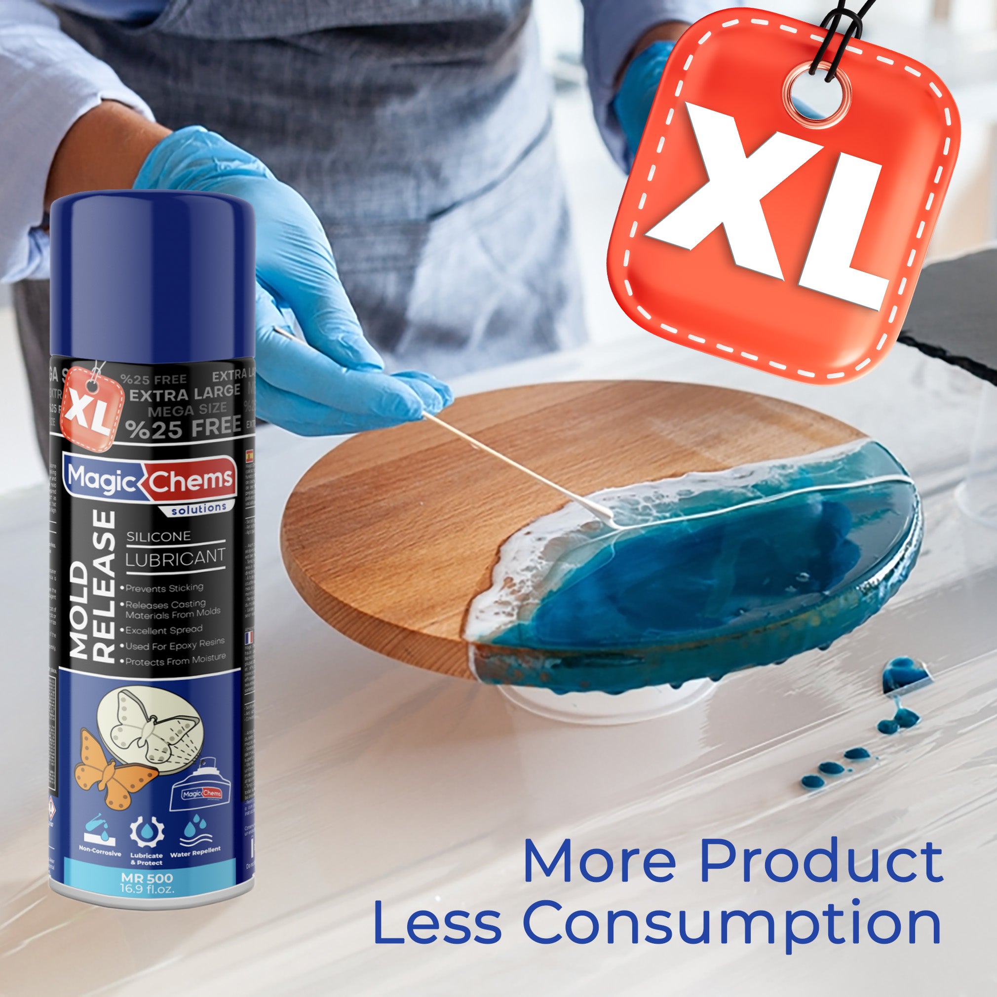 Silicone Mold Release Spray for Epoxy Resin (2 x 16.9 fl oz / 500ml)