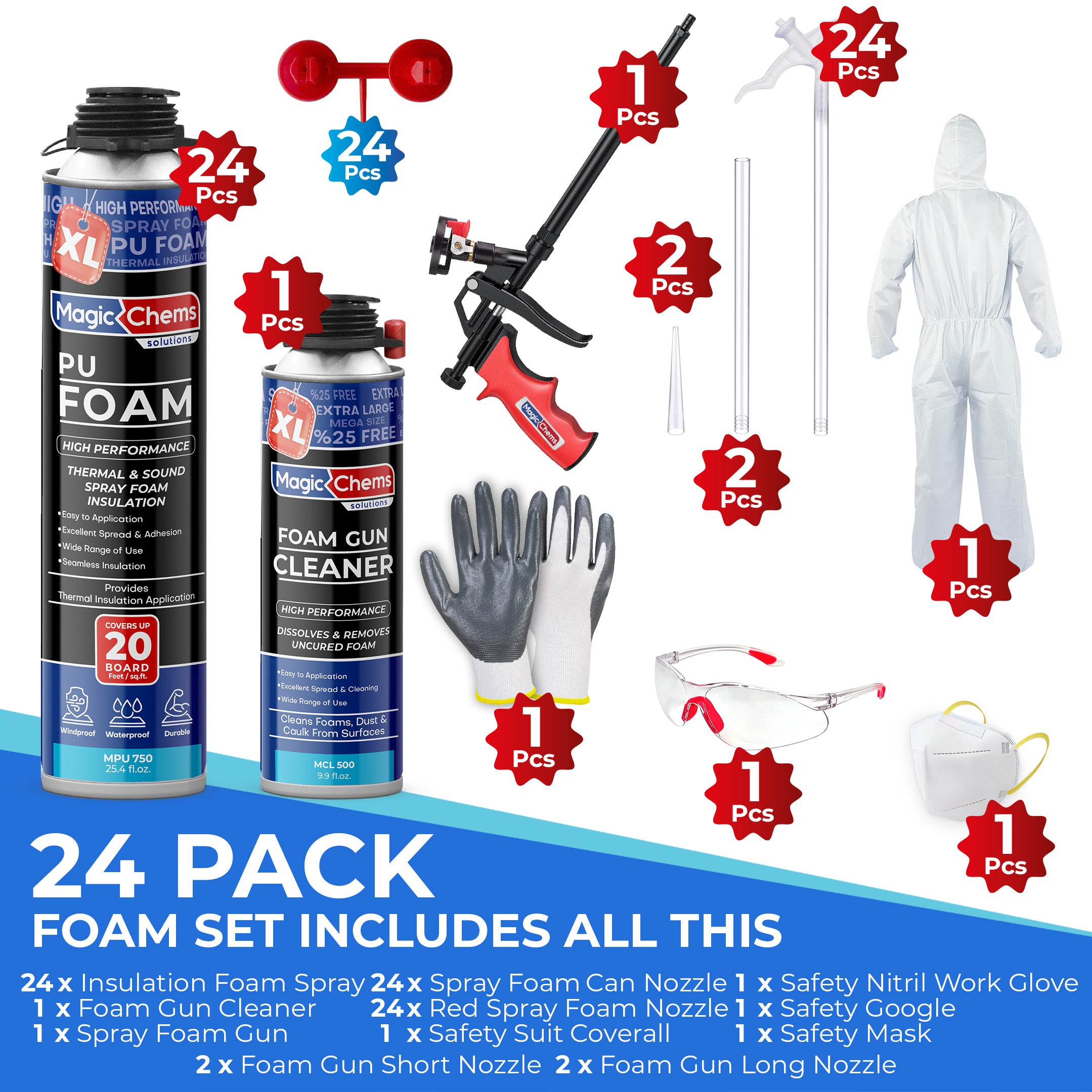 Spray Foam Insulation Kit (24 Pack-25.4 oz)
