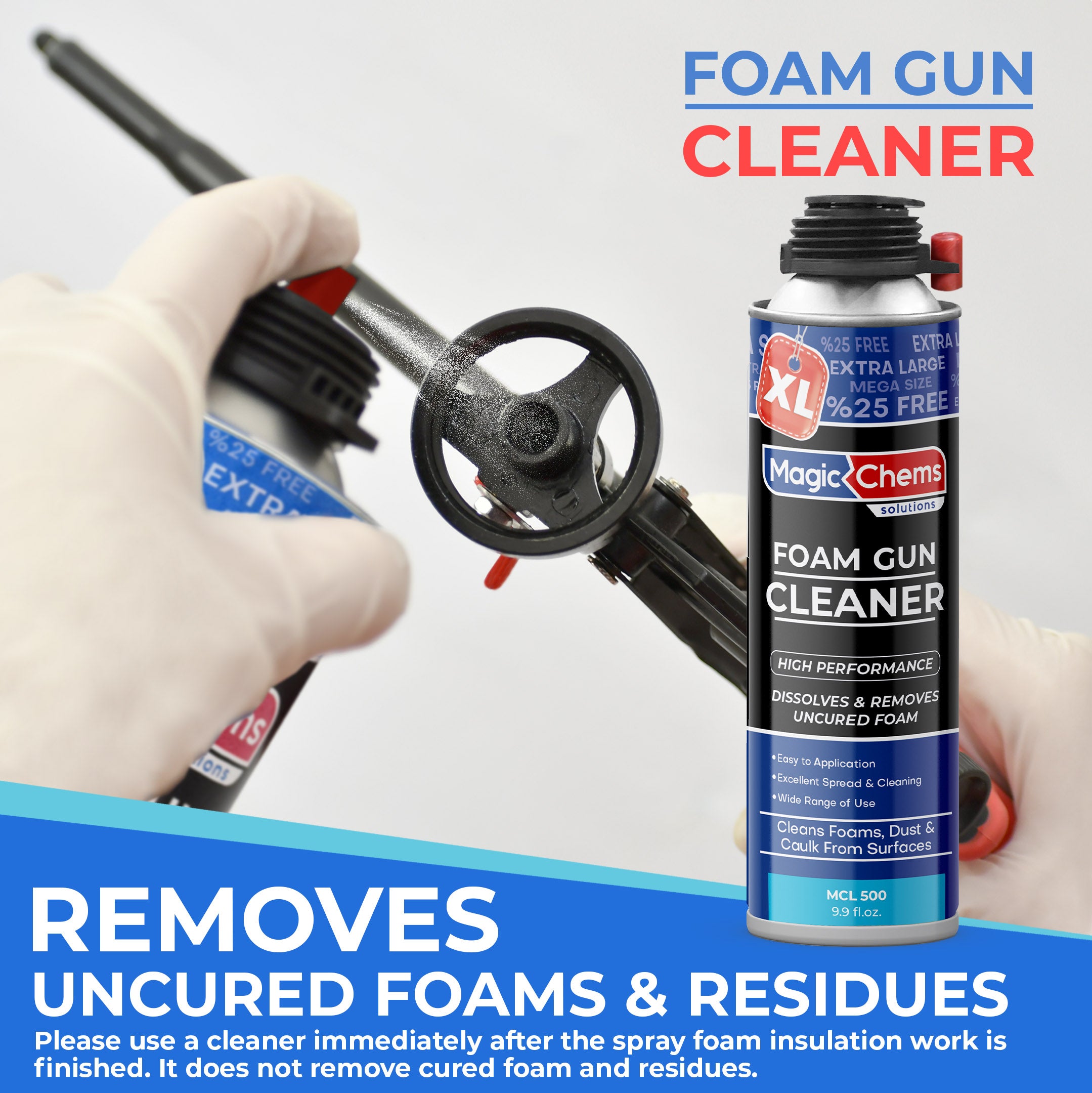 Spray Foam Cleaner (3 x 9.9oz) Foam Gun Cleaner