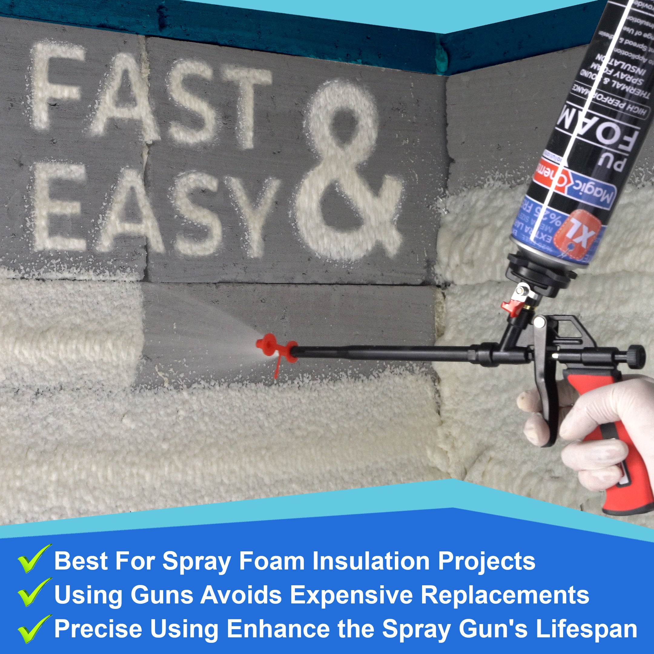 Spray Foam Gun Insulation (1 Insulation Foam Gun / 4 Nozzle)