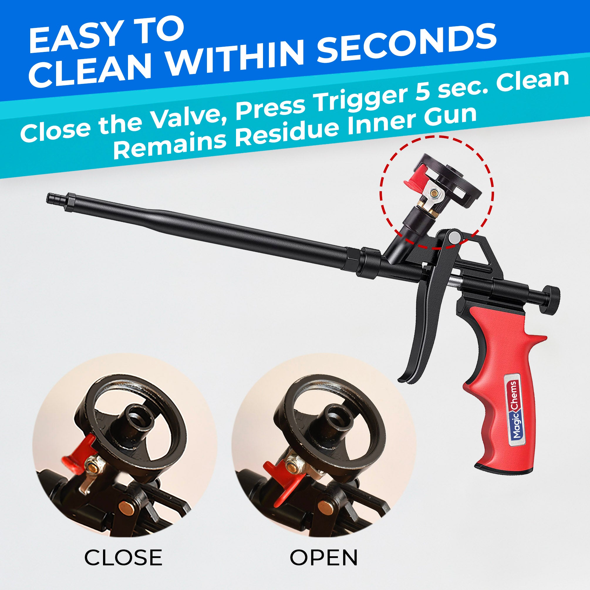 Spray Foam Gun Insulation (1 Insulation Foam Gun / 4 Nozzle)