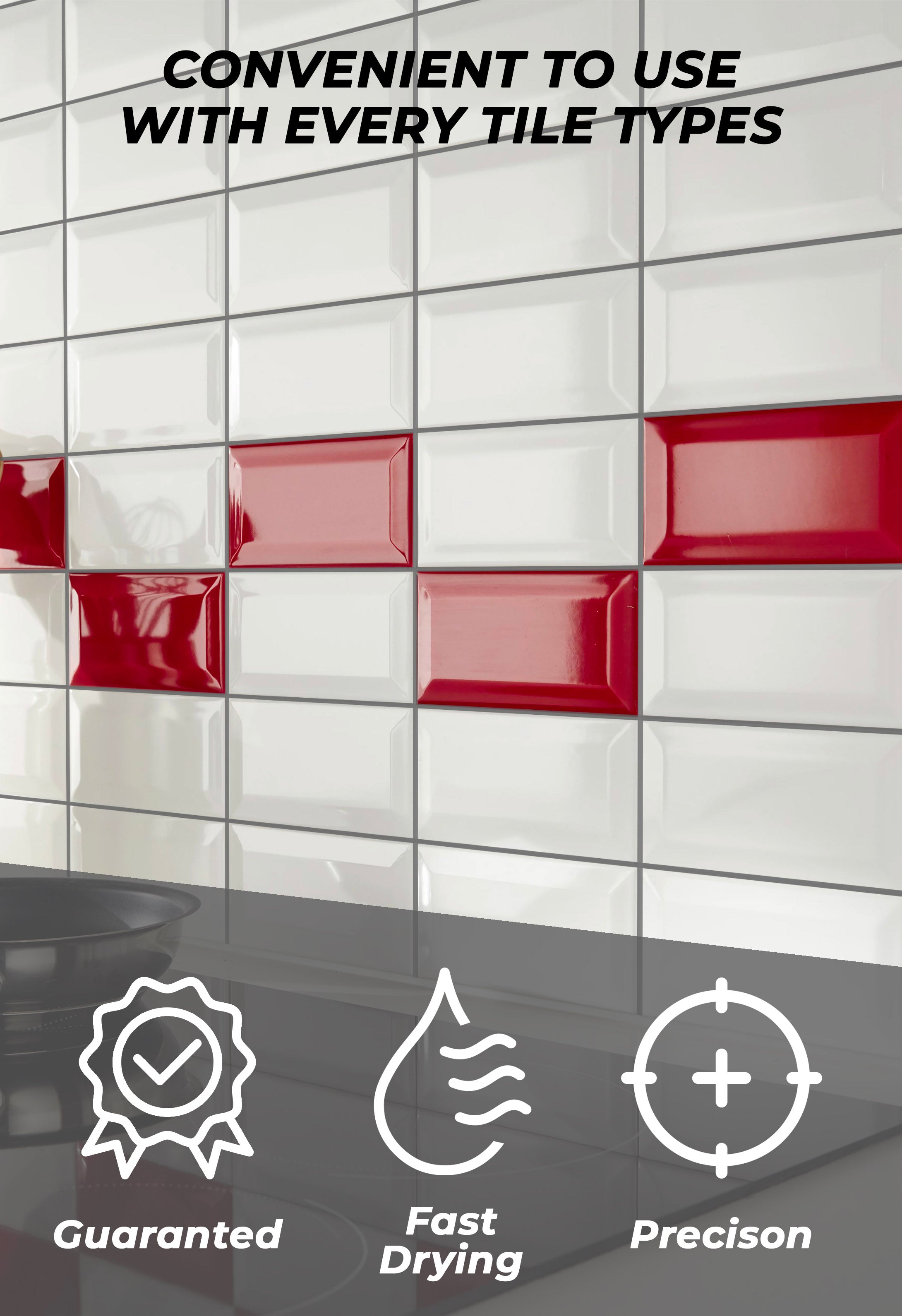 Tile Grout Repair, Grey 8.8 oz/250gr. Fast Drying Grout Repair Kit