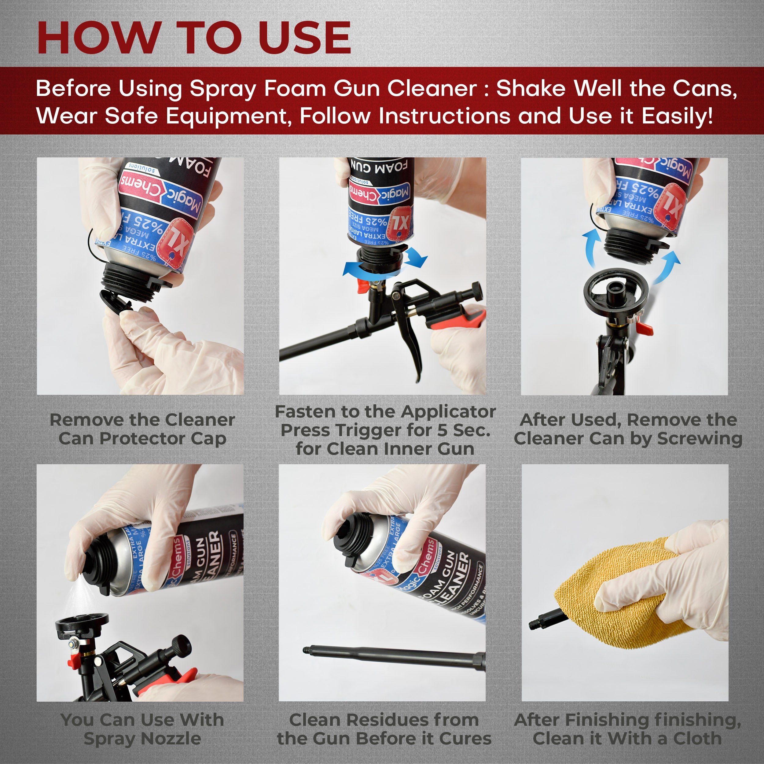 Spray Foam Cleaner (24 x 9.9oz) Foam Gun Cleaner