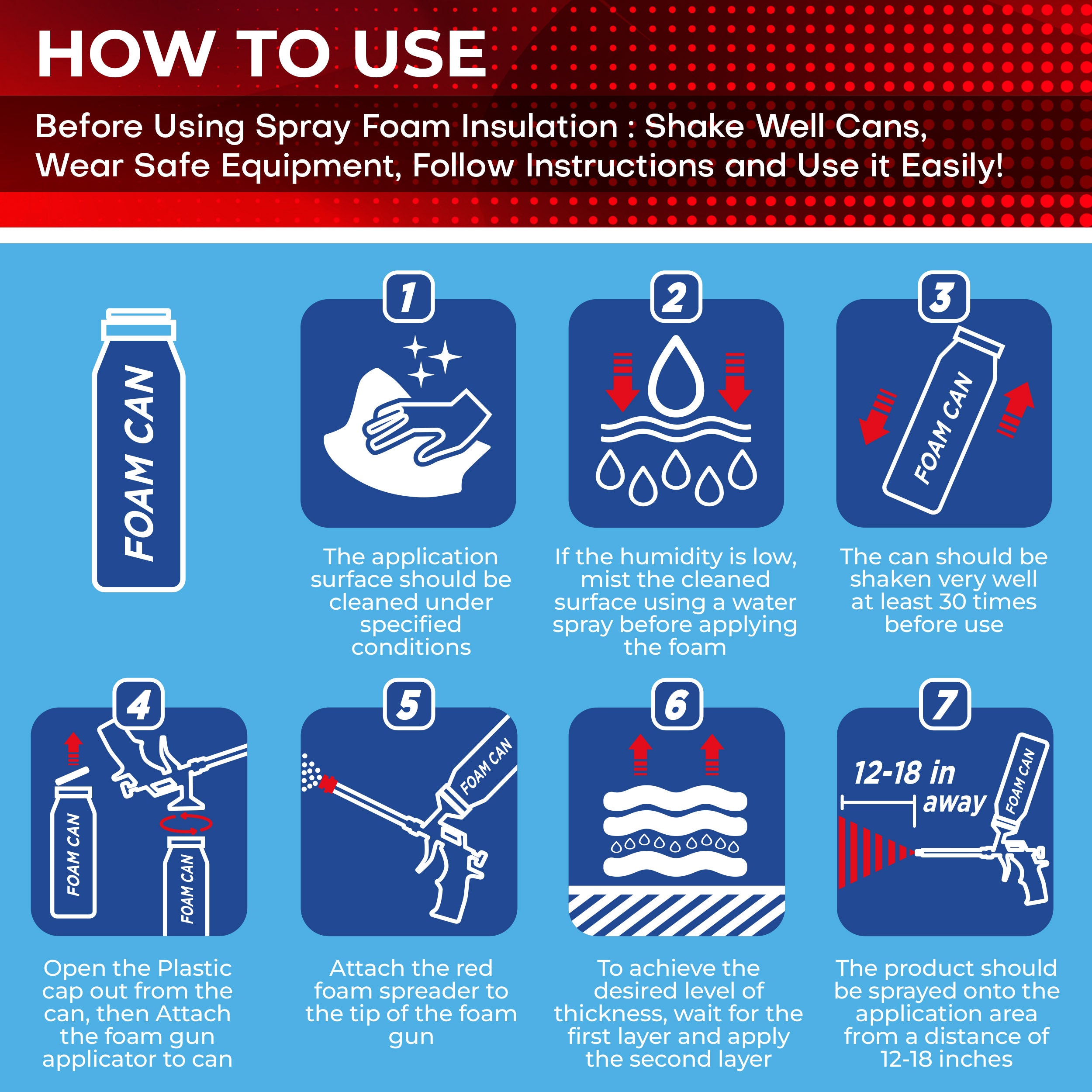 Spray Foam Insulation Can (18 Pack-25.4 oz)