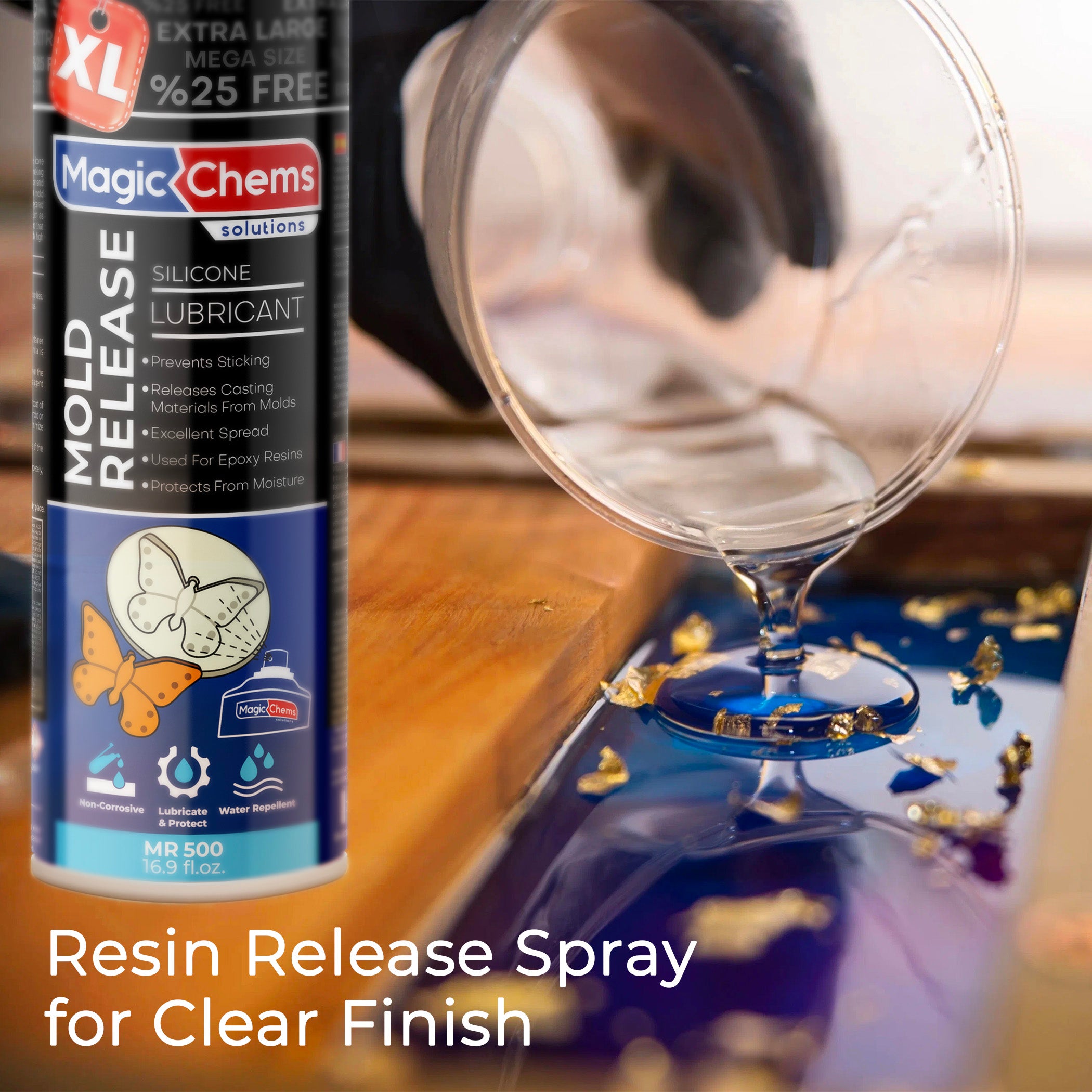 Silicone Mold Release Spray for Epoxy Resin (2 x 16.9 fl oz / 500ml)