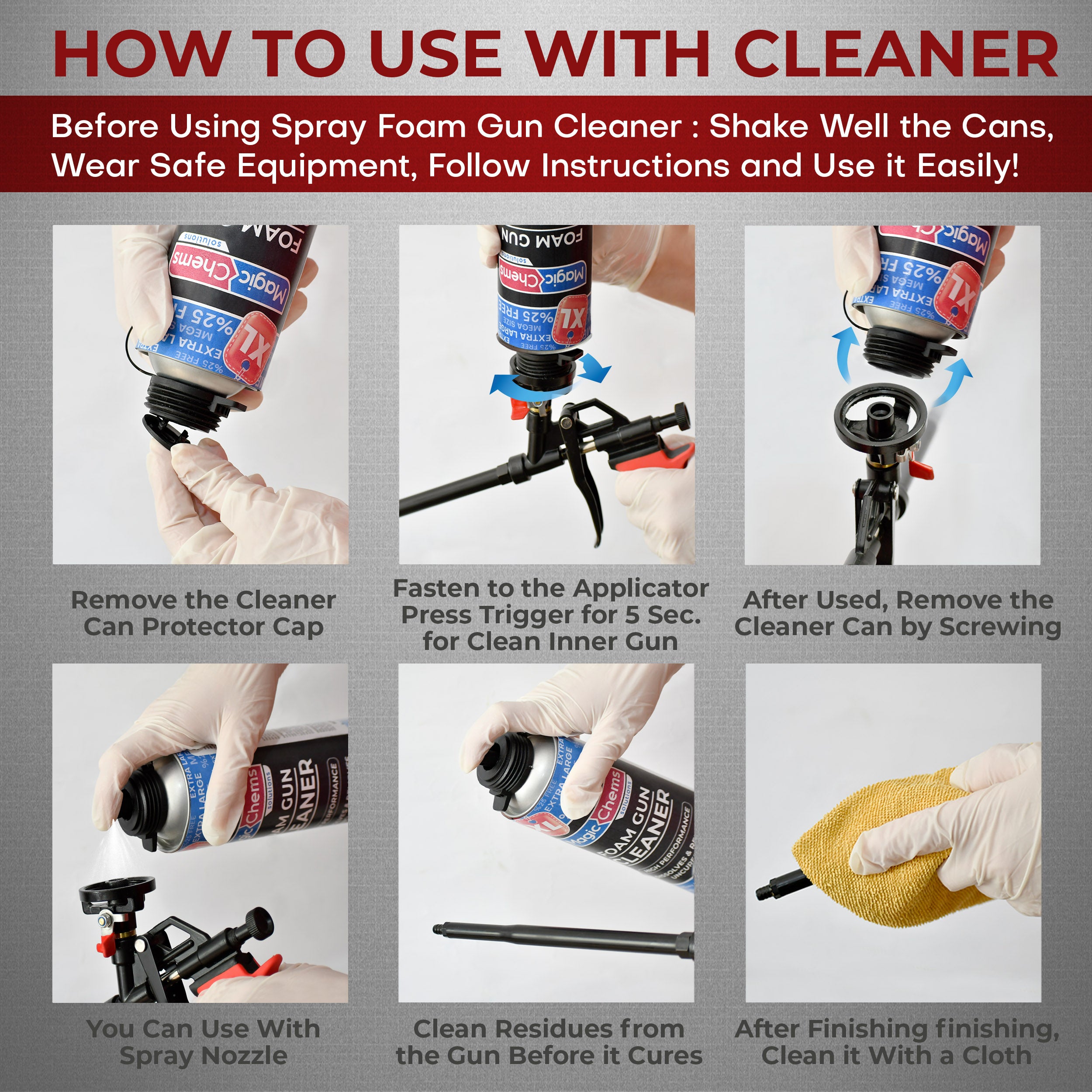 Spray Foam Gun Insulation (1 Insulation Foam Gun / 4 Nozzle)