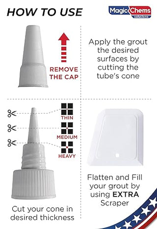 Tile Grout Repair, Cream 8.8 oz/250gr. Fast Drying Grout Repair Kit, Grout Filler Tube Repair Kit, Tile Grout Paint, Grout Sealer Restore and Renew Bathroom Floor, Tile Gaps, Joints, Lines