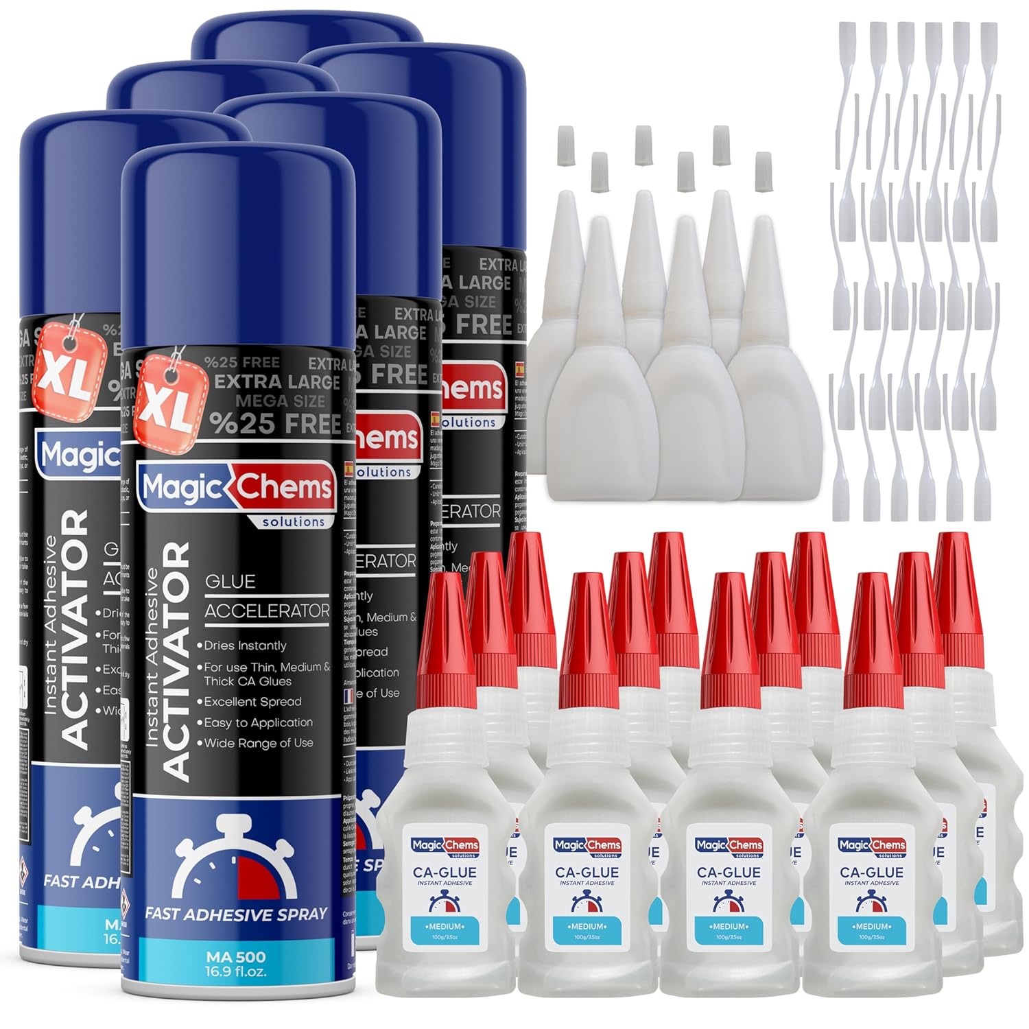 CA Glue with Activator (12 x 3.5 oz + 6 x 16.9 fl oz)