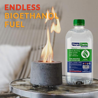 Premium Bioethanol Fuel Tabletop Firepit (1 x 0.5Lt) for Tabletop Fireplaces, Stoves and Burners, Bioethanol Fuel for Fireplaces and Fire Pits (1 Pack 1/2 Quart)