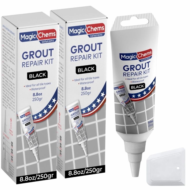 Tile Grout Repair, Black 8.8 oz/250gr. Fast Drying Grout Repair Kit
