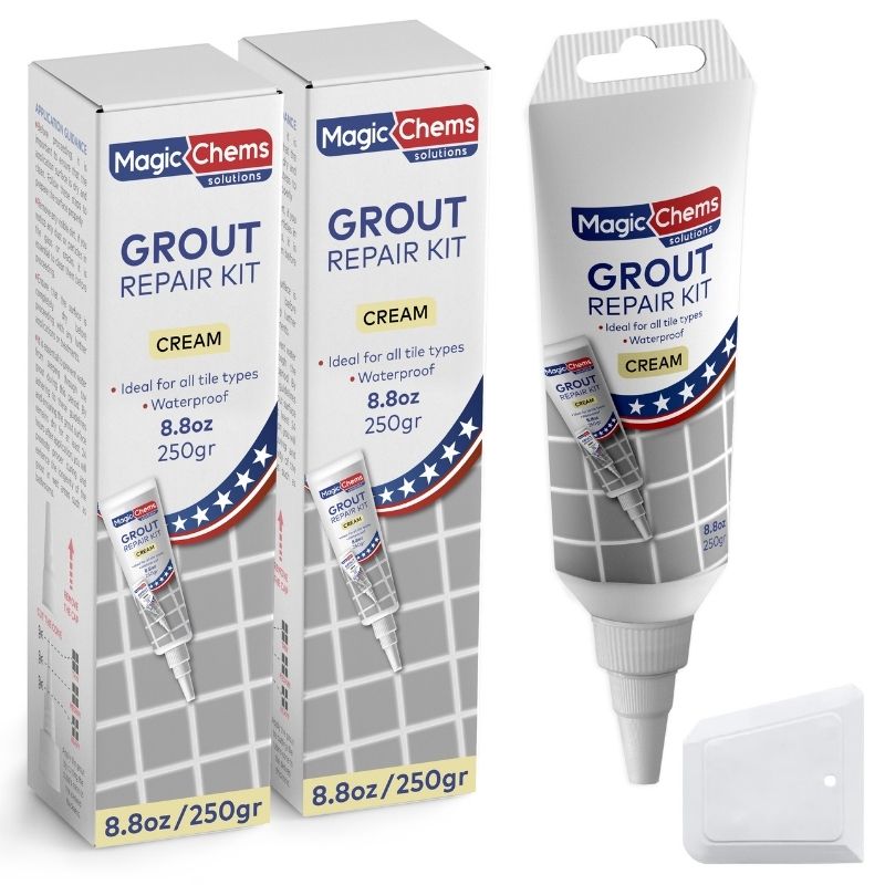 Tile Grout Repair, Cream 8.8 oz/250gr. Fast Drying Grout Repair Kit