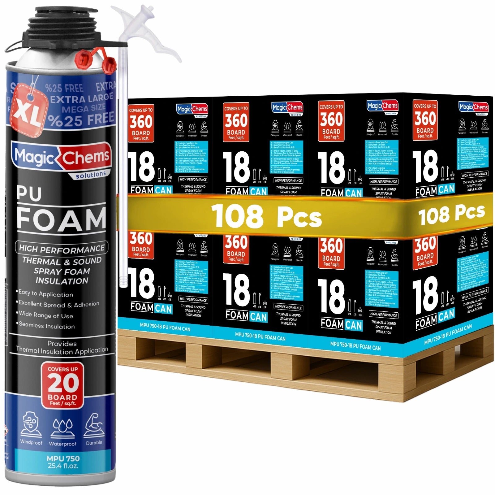 Spray Foam Insulation Kit - 25.4 oz - Magicchems