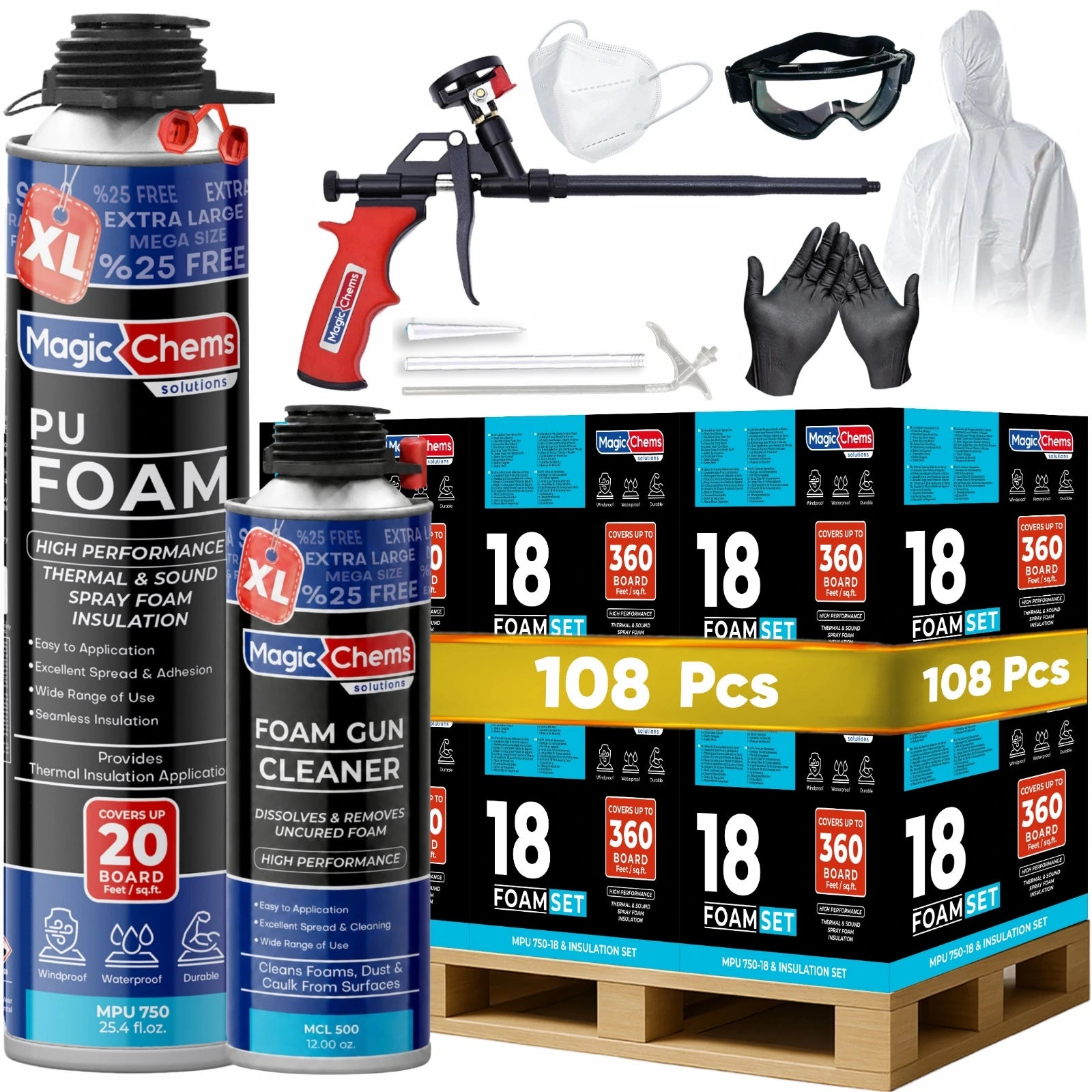 Spray Foam Insulation Kit - 25.4 oz - Magicchems
