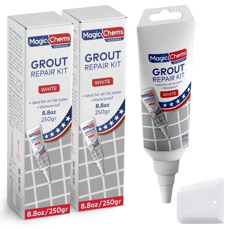 Tile Grout Repair, White 8.8 oz/250gr. Fast Drying Grout Repair Kit
