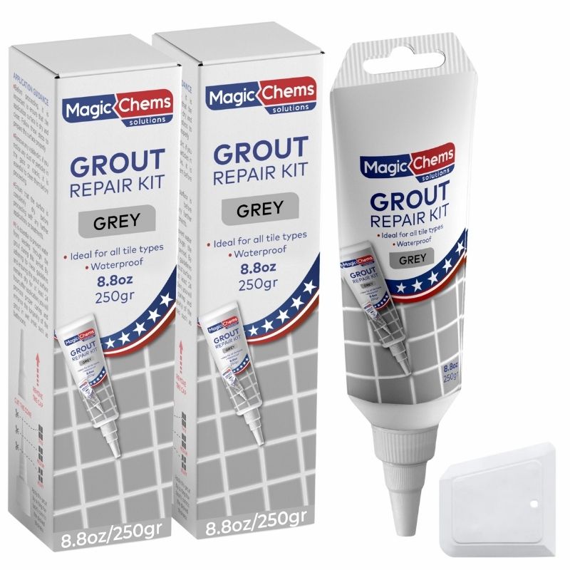 Tile Grout Repair, Grey 8.8 oz/250gr. Fast Drying Grout Repair Kit